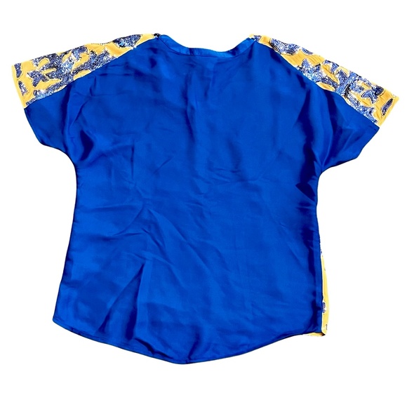 TRACY REESE NEIMAN MARCUS FOR TARGET BEIGE & ROYAL BLUE SEQUIN TOP - Picture 12 of 16